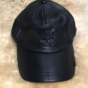 harley davidson leather baseball caps